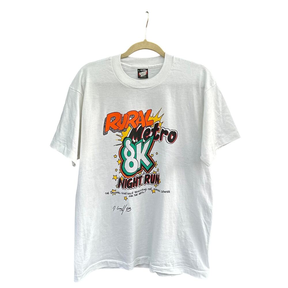 Vintage Rural Metro 8K Night Run Scottsdale Tee in White